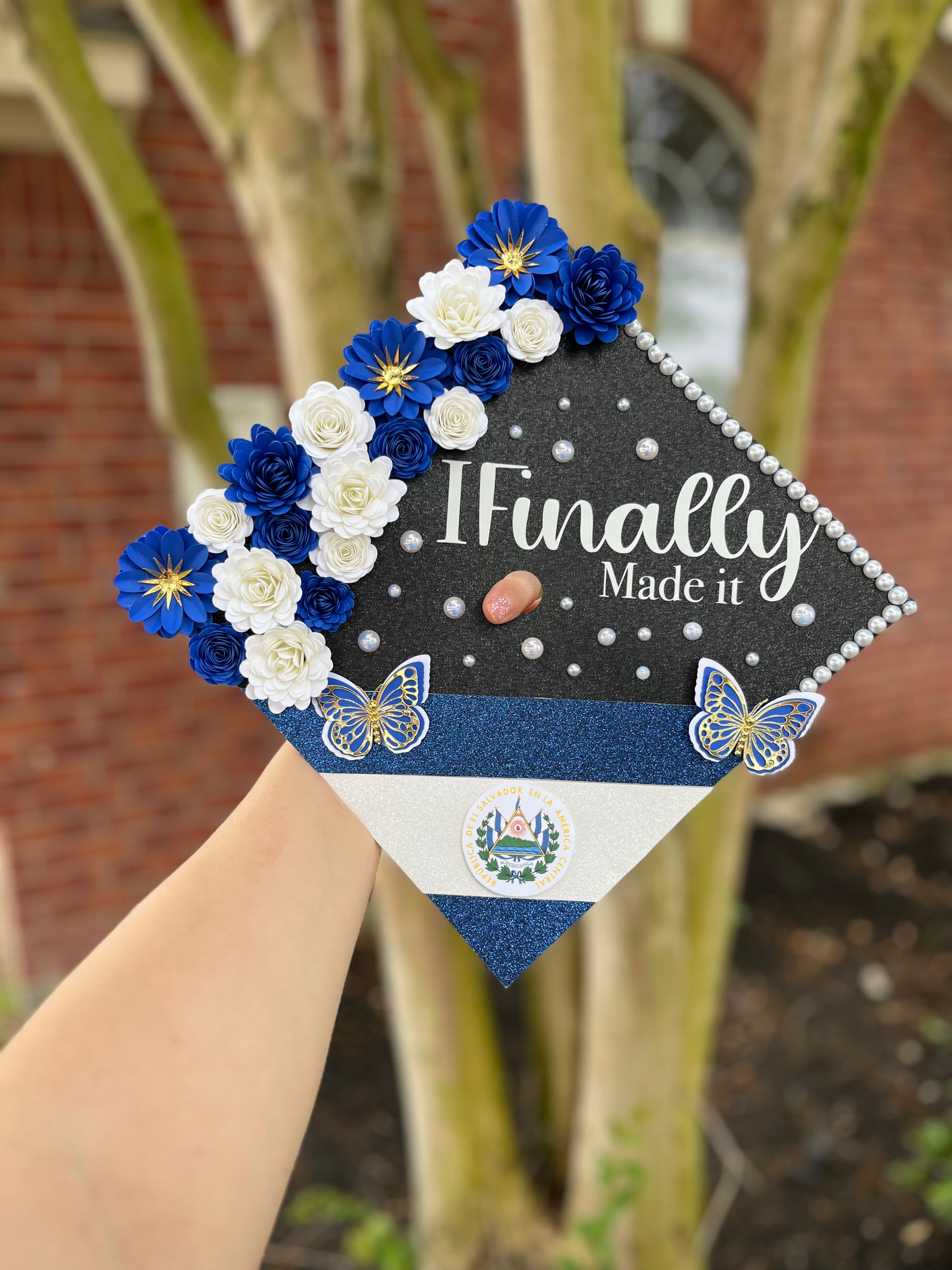 Embroidered Graduation Cap Topper Multi Color Floral Topper -   High  school graduation cap decoration, College graduation cap decoration, Graduation  cap decoration