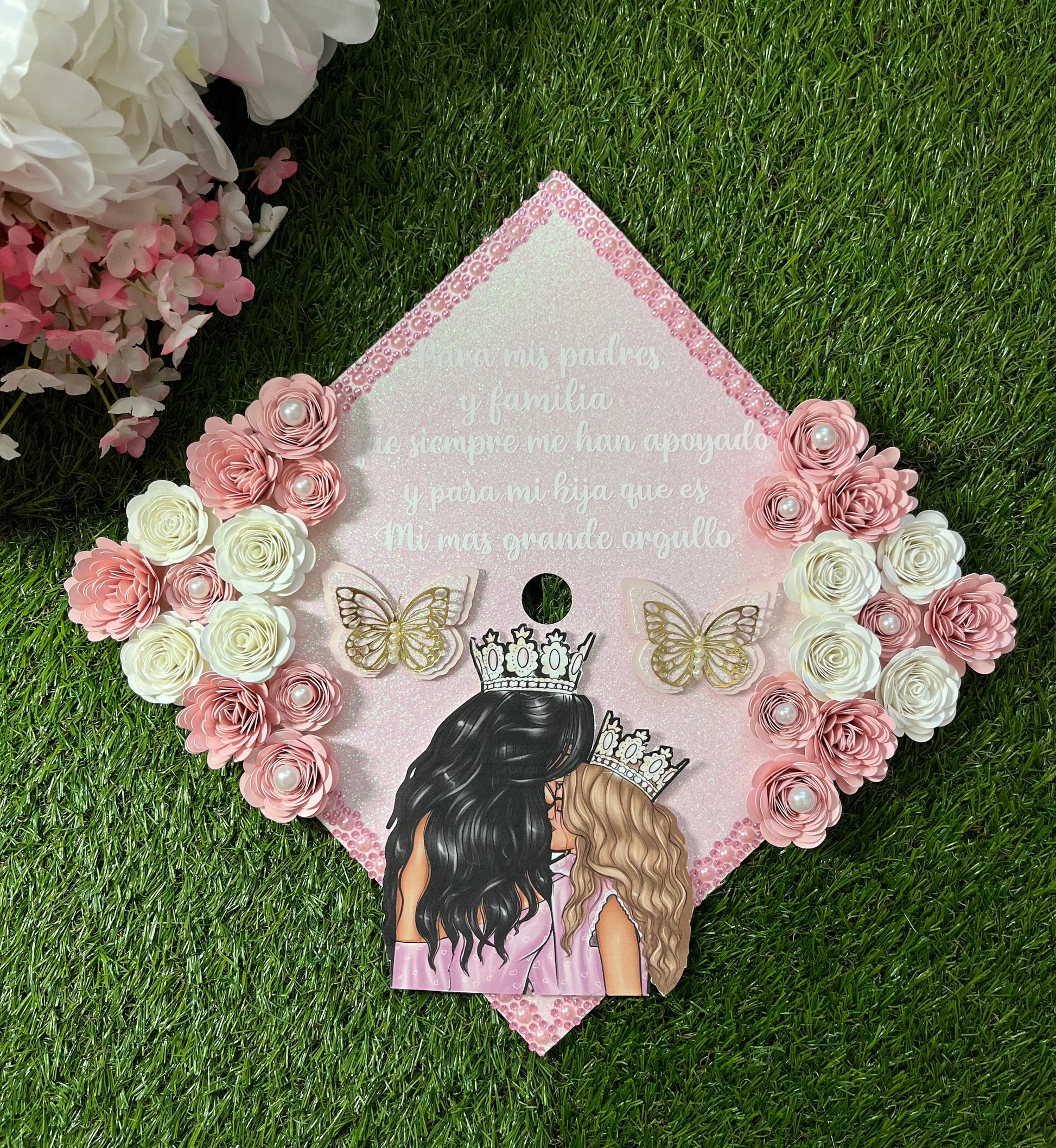 Personalized 12 Pieces Floral Graduation Cap Personalized Mini 